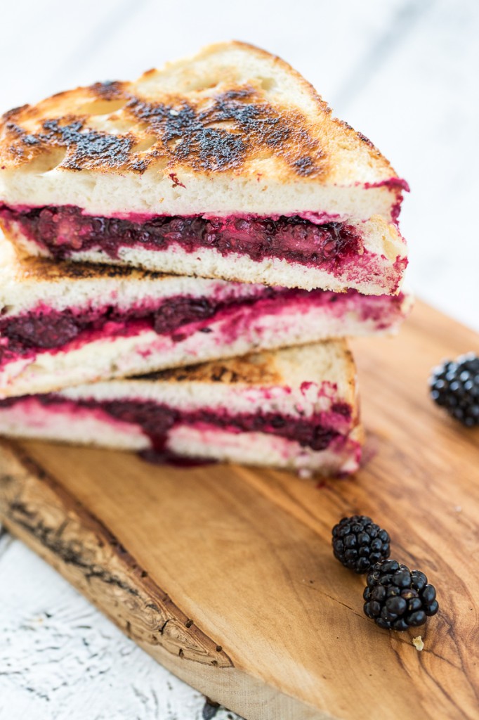 Vegan Lemon-Lavender Blackberry & Ricotta Grilled Cheese Sandwiches