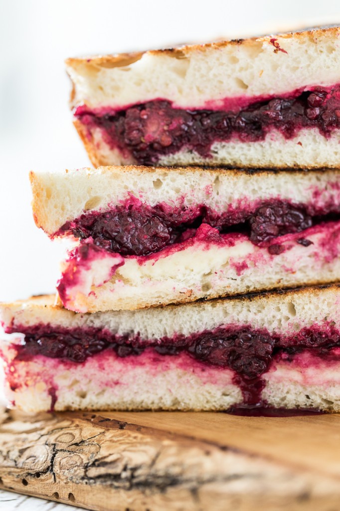 Vegan Lemon-Lavender Blackberry & Ricotta Grilled Cheese Sandwiches