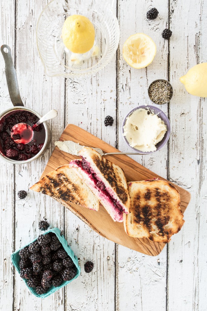 Vegan Lemon-Lavender Blackberry & Ricotta Grilled Cheese Sandwiches