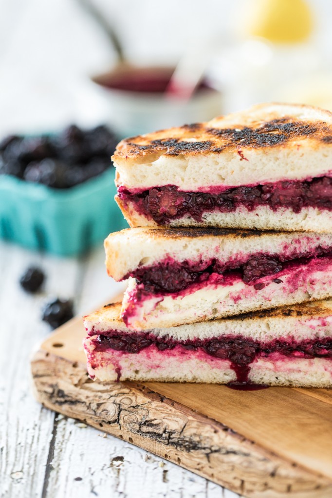 Vegan Lemon-Lavender Blackberry & Ricotta Grilled Cheese Sandwiches