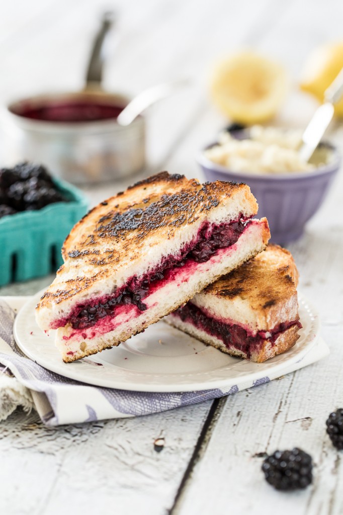 Vegan Lemon-Lavender Blackberry & Ricotta Grilled Cheese Sandwiches