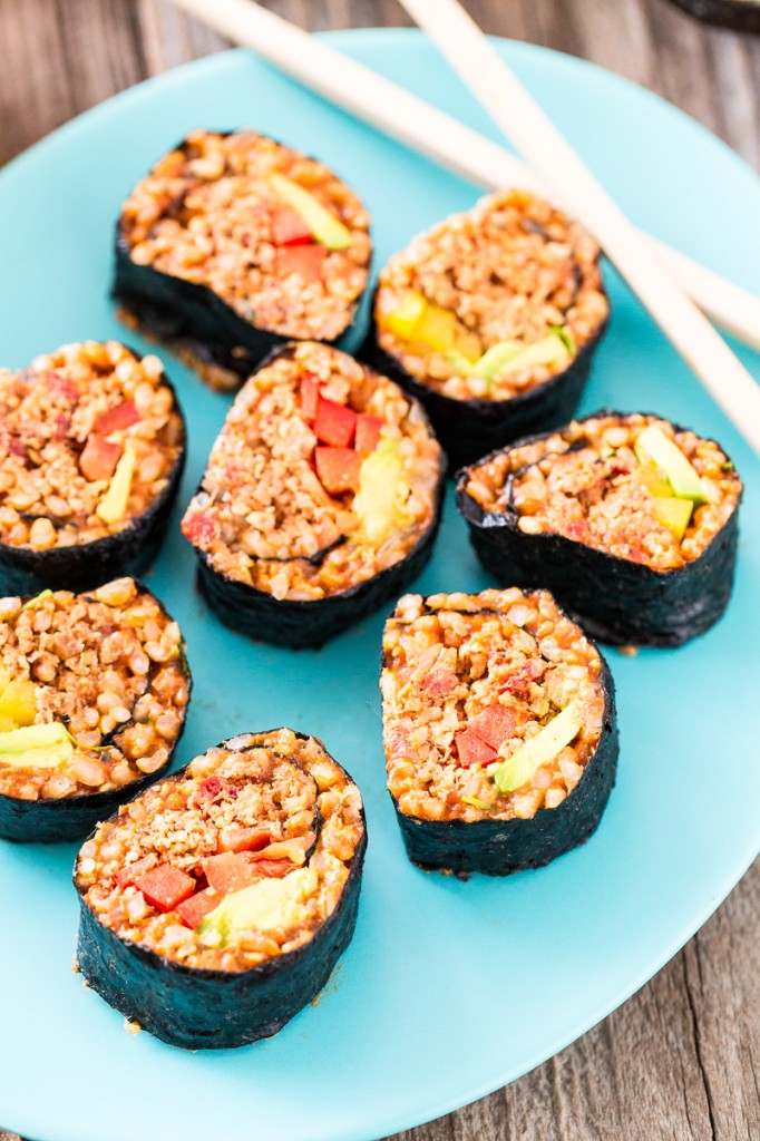 Mexican Sushi with Spanish Rice and NoCook Walnut Taco Meat