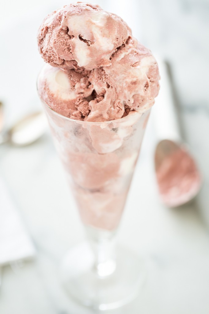 Sugar-Free Red Velvet Ice Cream with Cream Cheese Swirl