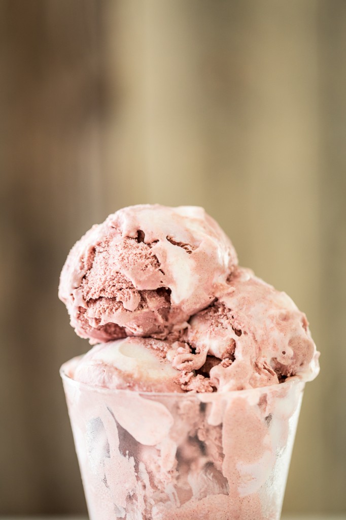 Sugar-Free Red Velvet Ice Cream with Cream Cheese Swirl