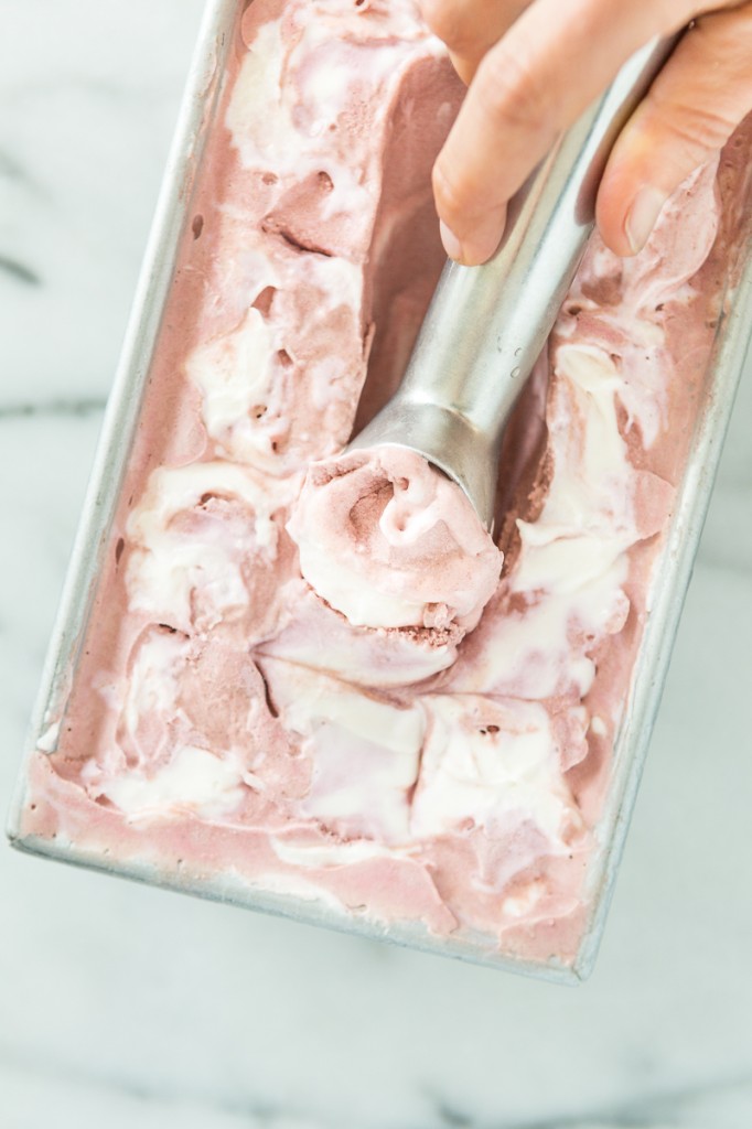 Sugar-Free Red Velvet Ice Cream with Cream Cheese Swirl