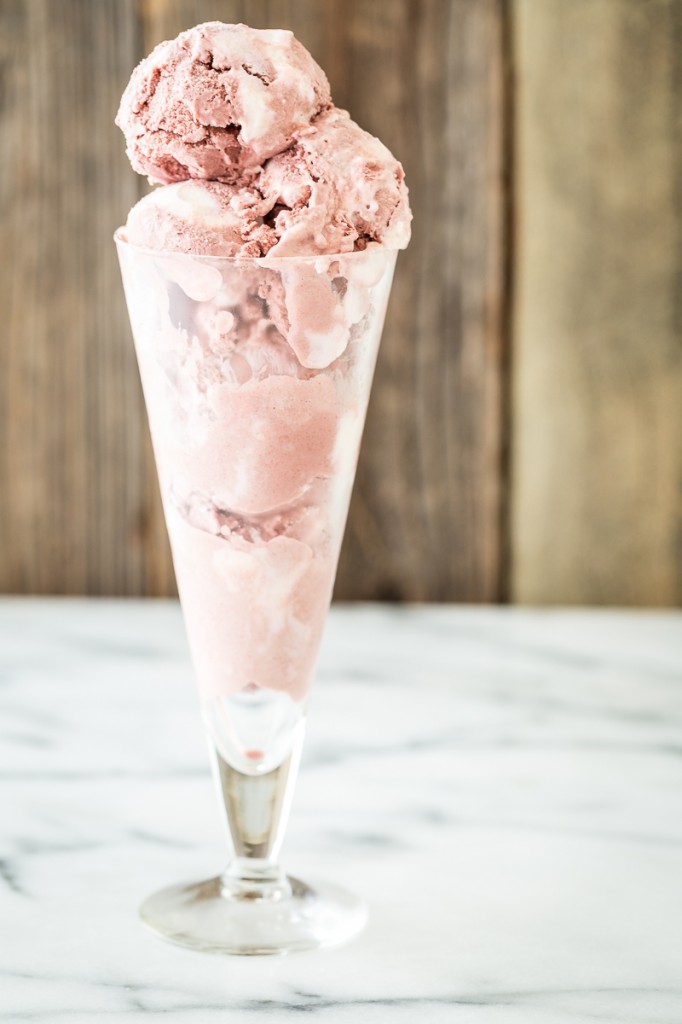 Pink Velvet Ice Cream with Cream Cheese Frosting Swirl - Cooking