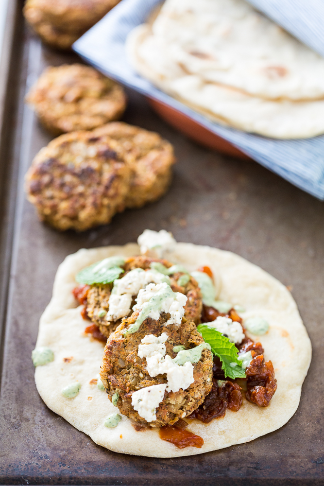 Za'atar Chickpea Burgers with Heirloom Tomato & Apricot Chutney