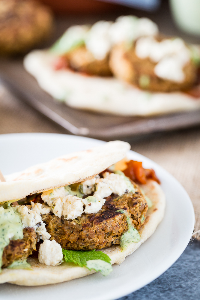 Za'atar Chickpea Burgers with Heirloom Tomato & Apricot Chutney