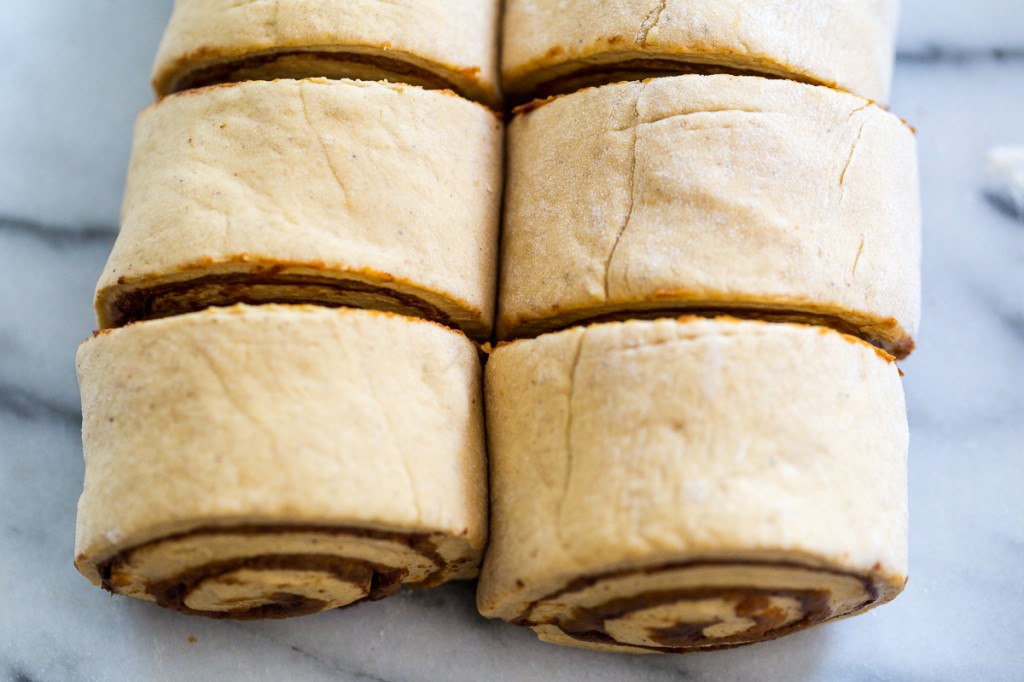 Pumpkin Cinnamon Rolls with Salted Caramel Glaze