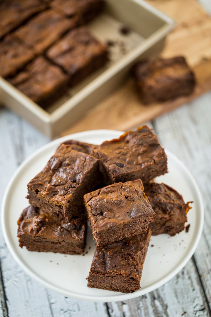 Vegan, Gluten-Free Pumpkin Swirl Brownies