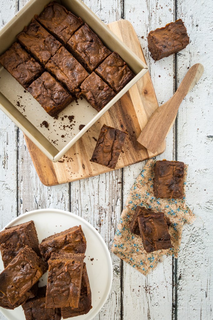 Vegan, Gluten-Free Pumpkin Swirl Brownies