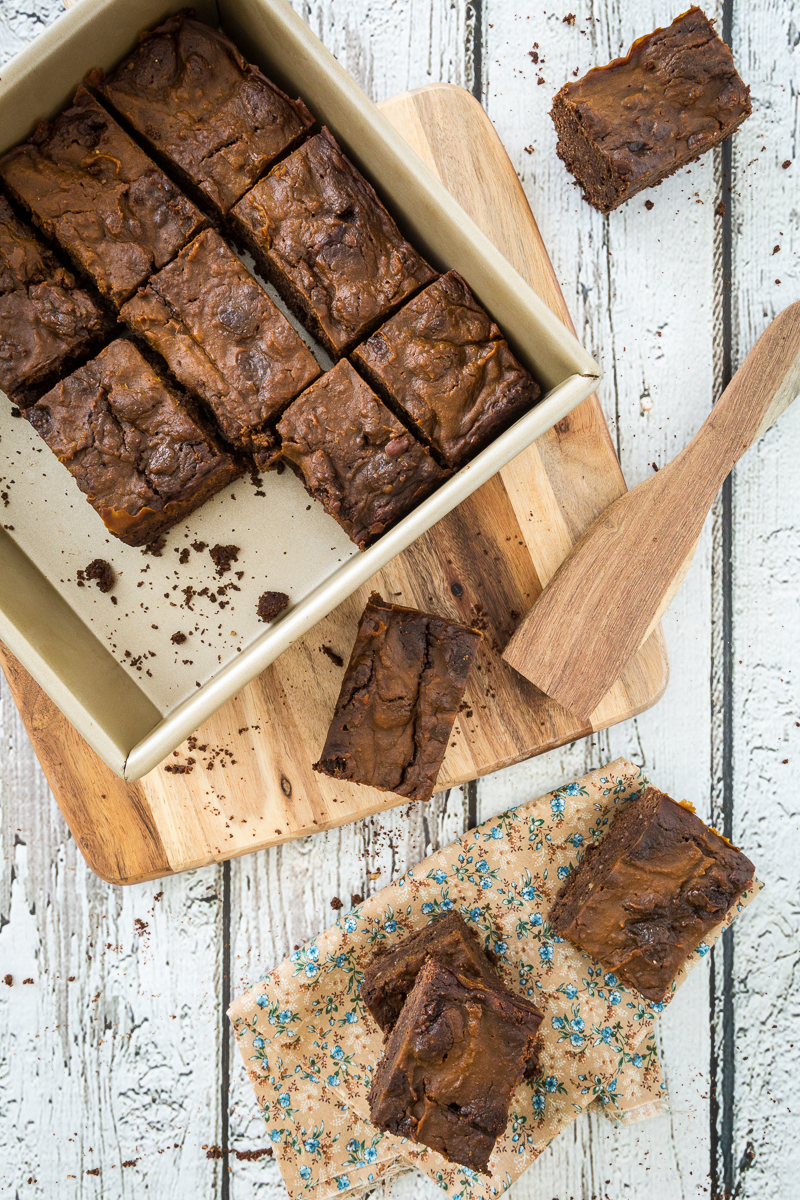 Vegan, GlutenFree Pumpkin Swirl Brownies