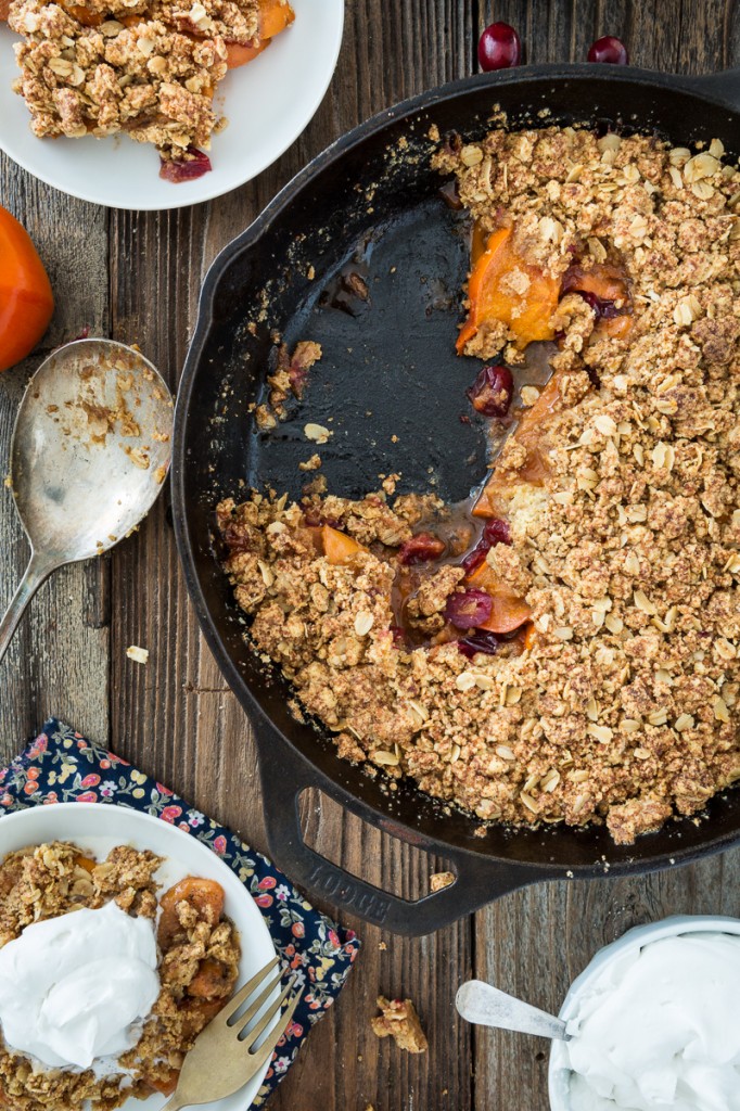 Cranberry Persimmon Crisp with Vanilla Bean Topping