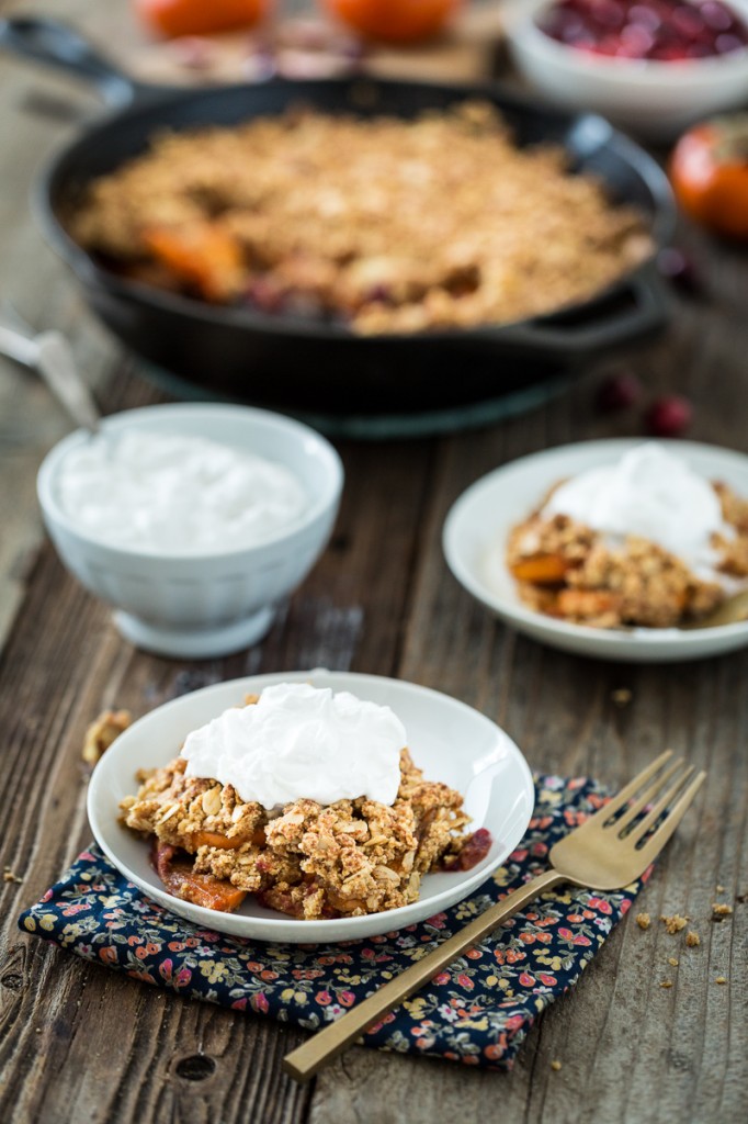 Cranberry Persimmon Crisp with Vanilla Bean Topping