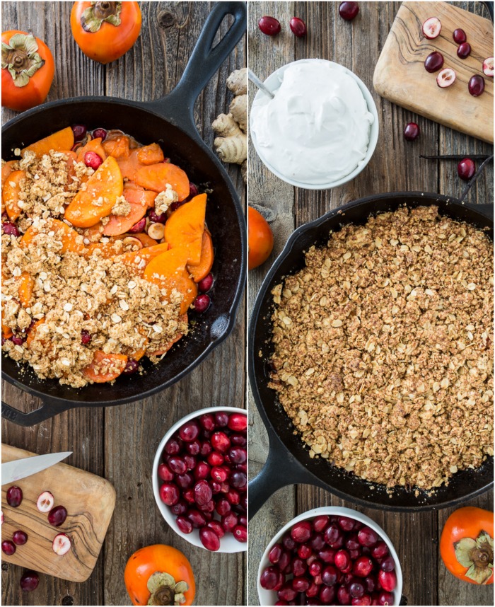 Cranberry Persimmon Crisp with Vanilla Bean Topping