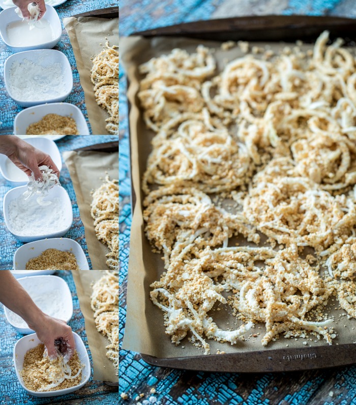 Green Bean Casserole with Onion Ring Topping