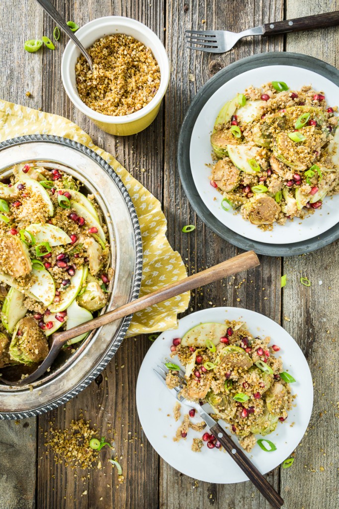 Roasted Brussels Sprouts & Quinoa Salad with Tempeh Bacon Bits