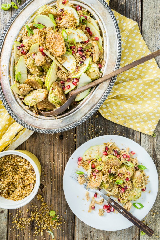 Roasted Brussels Sprouts & Quinoa Salad with Tempeh Bacon Bits