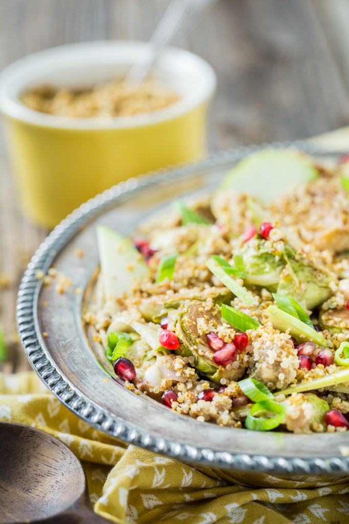 Roasted Brussels Sprouts & Quinoa Salad with Tempeh Bacon Bits