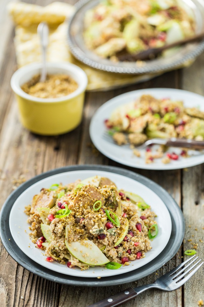 Roasted Brussels Sprouts & Quinoa Salad with Tempeh Bacon Bits