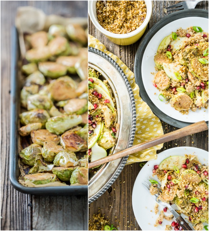 Roasted Brussels Sprouts & Quinoa Salad with Tempeh Bacon Bits