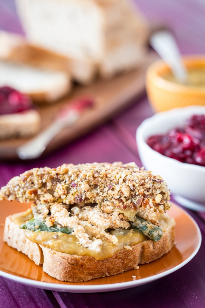 Vegan, Gluten-Free Thanksgiving Leftovers Sandwich