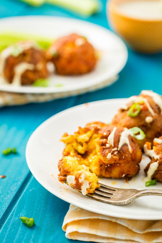 Gluten-Free, Vegan Buffalo Mac n' Cheese Balls