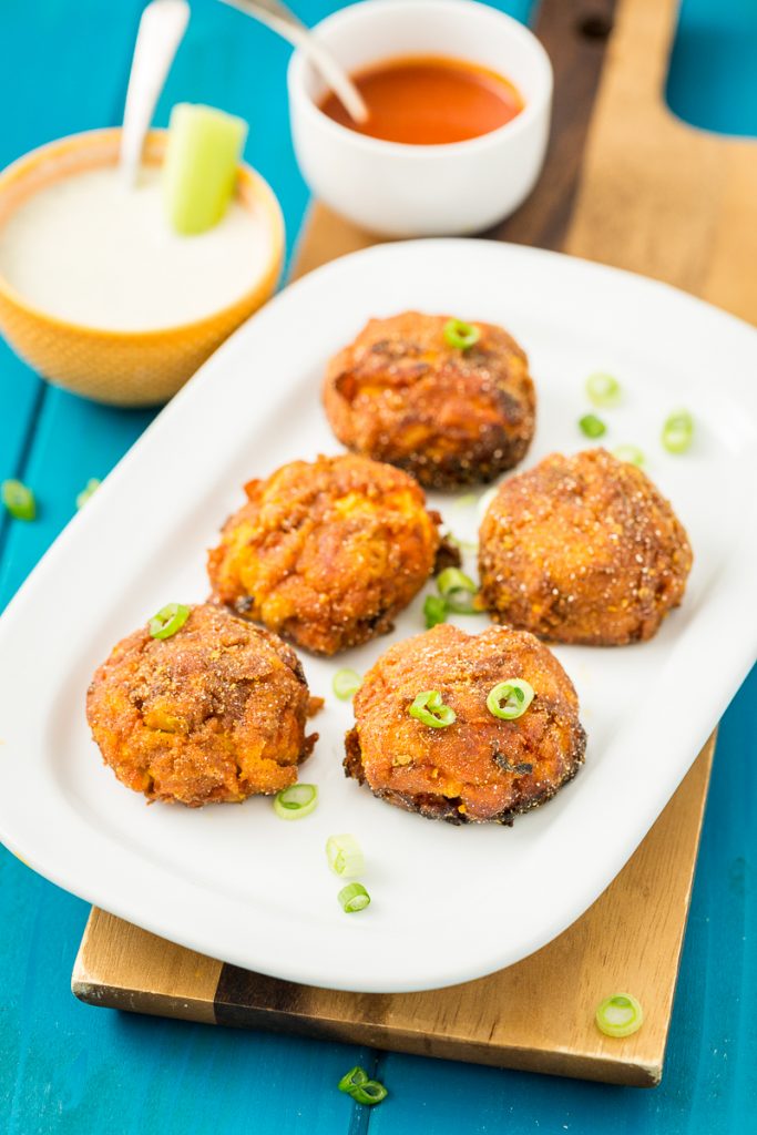 Gluten-Free, Vegan Buffalo Mac n' Cheese Balls