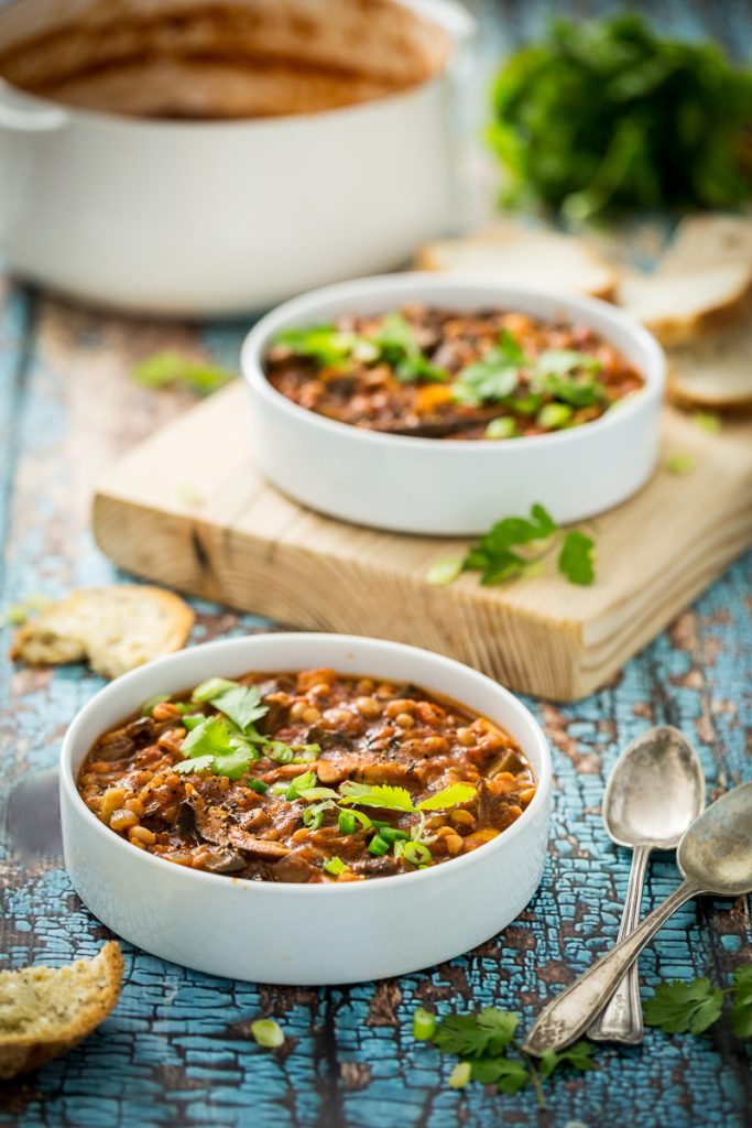 Portobello Chili with Shiitakes & Fennel