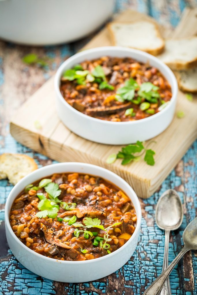 Portobello Chili with Shiitakes & Fennel