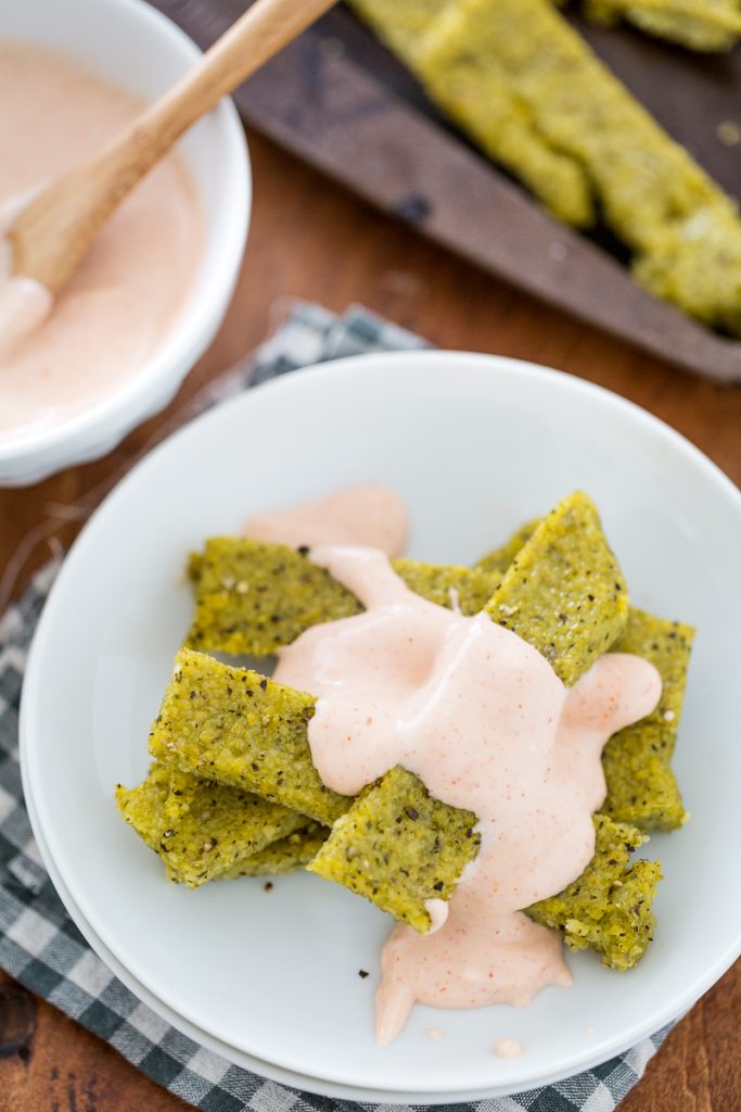 Pesto Polenta Fries with Spicy Aioli from Greens 24/7 + a GIVEAWAY!