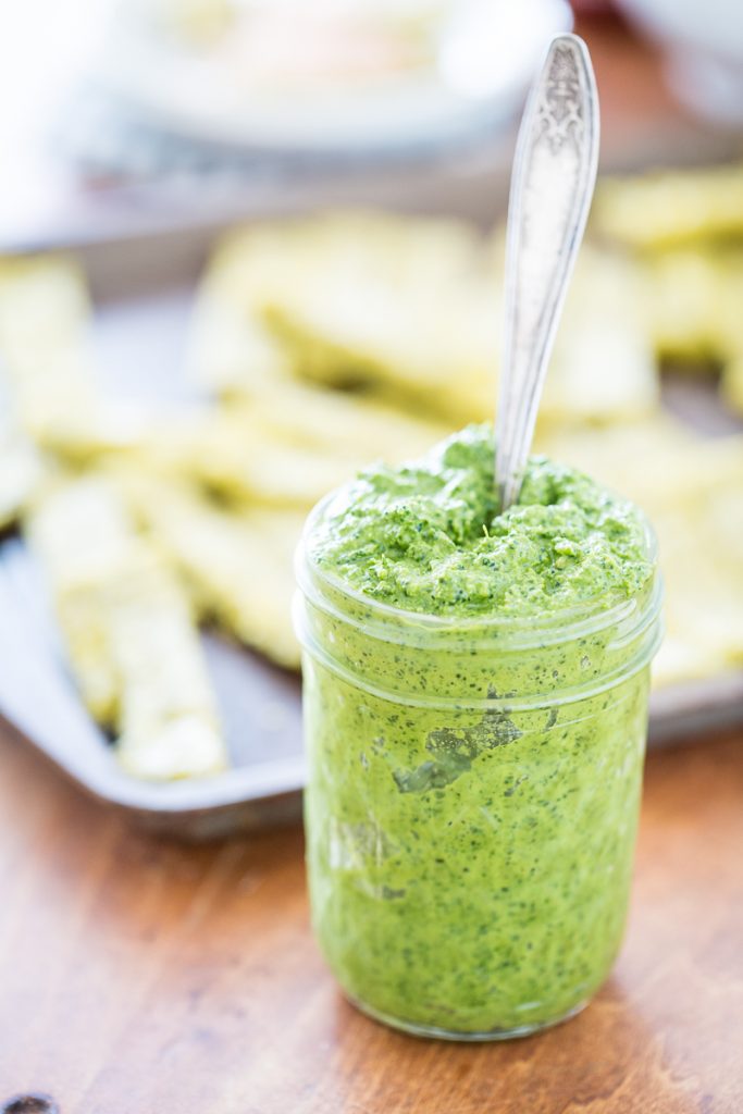 Pesto Polenta Fries with Spicy Aioli from Greens 24/7 + a GIVEAWAY!