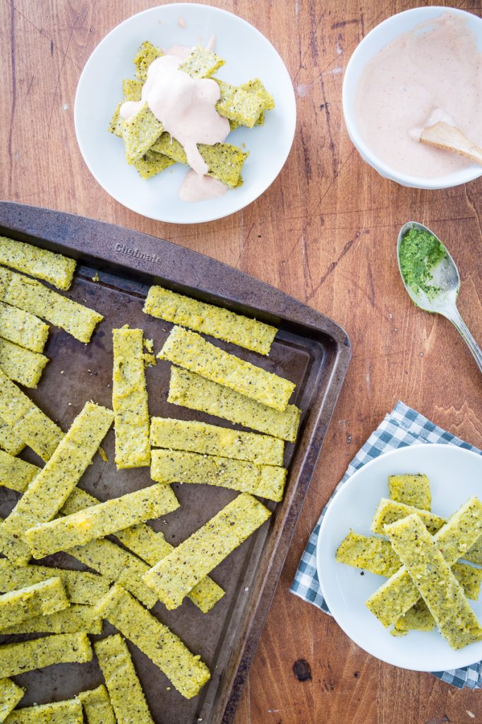 Pesto Polenta Fries with Spicy Aioli from Greens 24/7 + a GIVEAWAY!