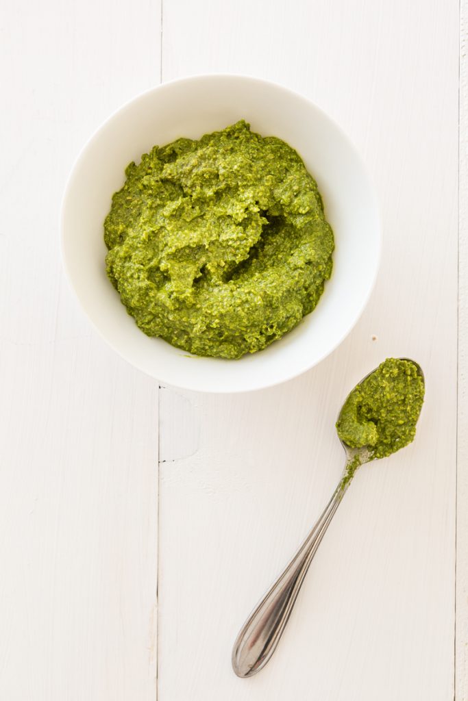 Pumpkin Seed Pesto Rice Casserole