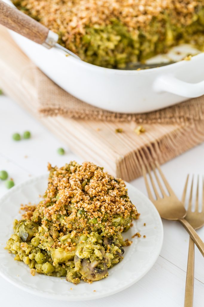 Pumpkin Seed Pesto Rice Casserole