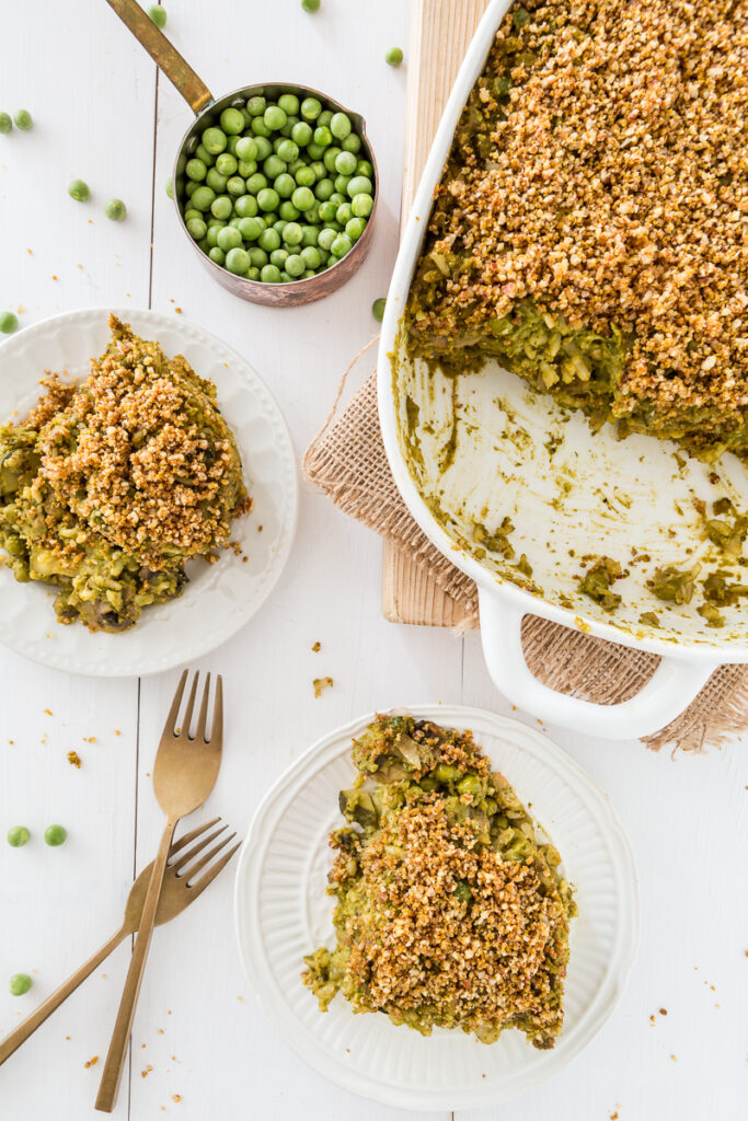 Pumpkin Seed Pesto Rice Casserole