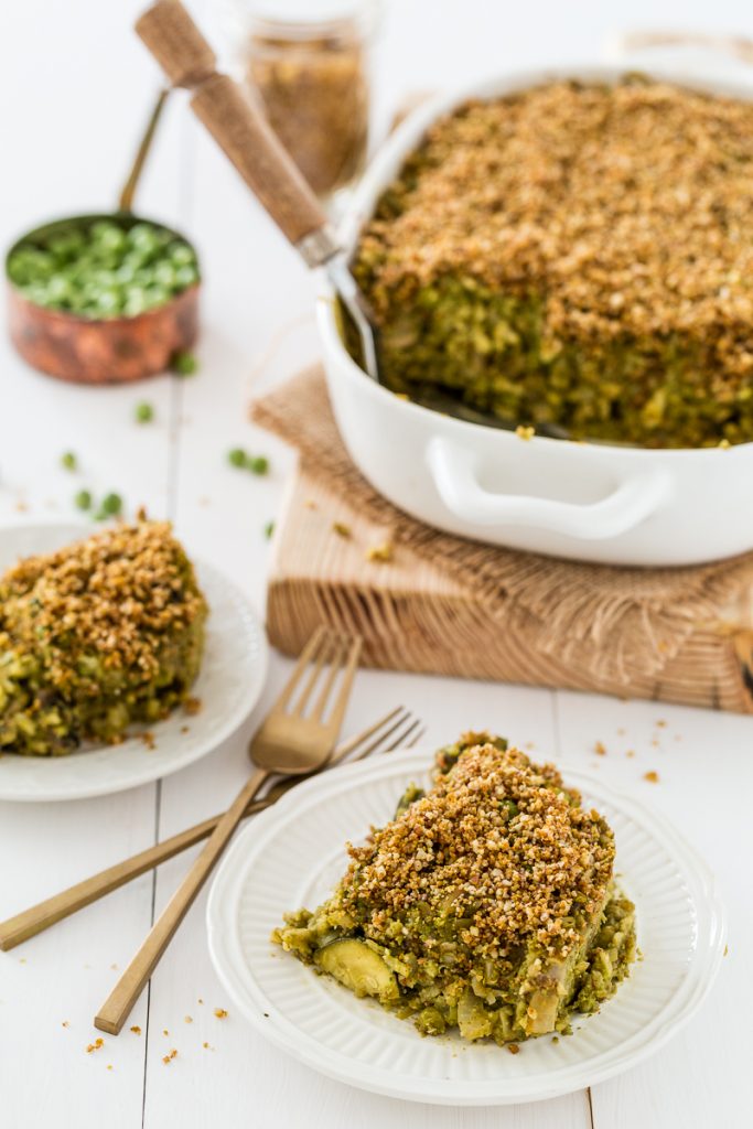 Pumpkin Seed Pesto Rice Casserole