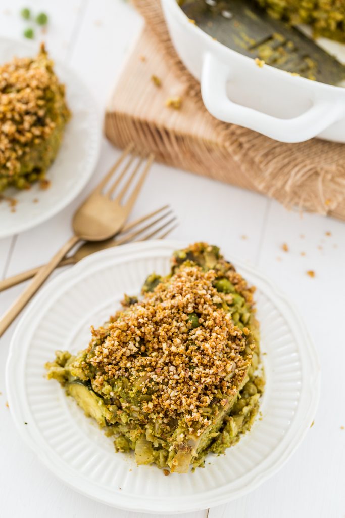 Pumpkin Seed Pesto Rice Casserole