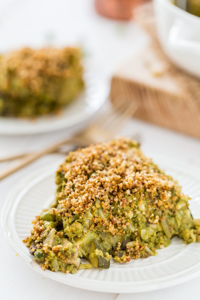 Pumpkin Seed Pesto Rice Casserole