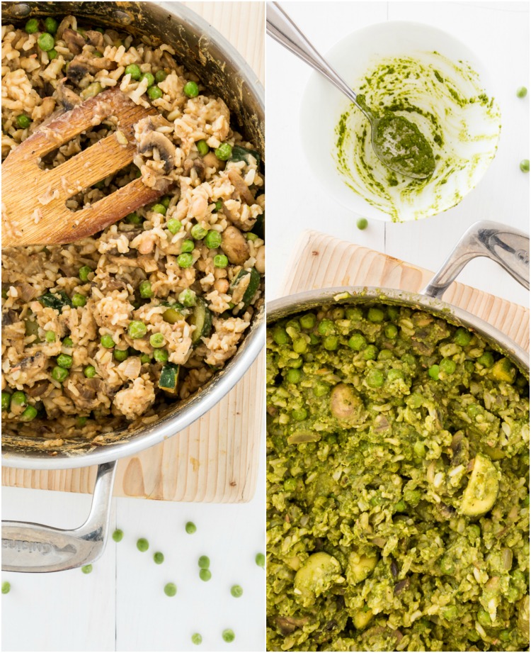 Pumpkin Seed Pesto Rice Casserole