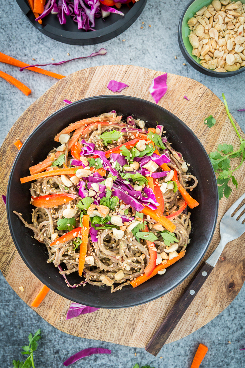 Spicy Peanut Soba Noodles with Veggies from Healthy Happy Vegan Kitchen + A GIVEAWAY