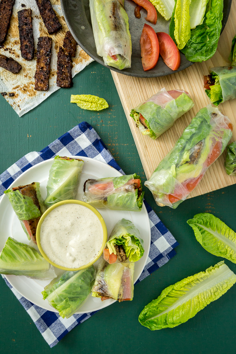 Vegan BLT Spring Rolls with Avocado