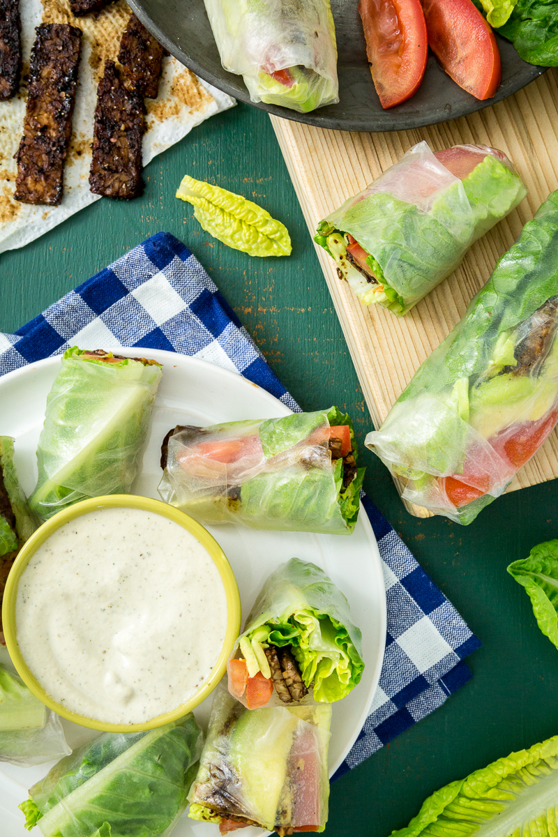 Vegan BLT Spring Rolls with Avocado