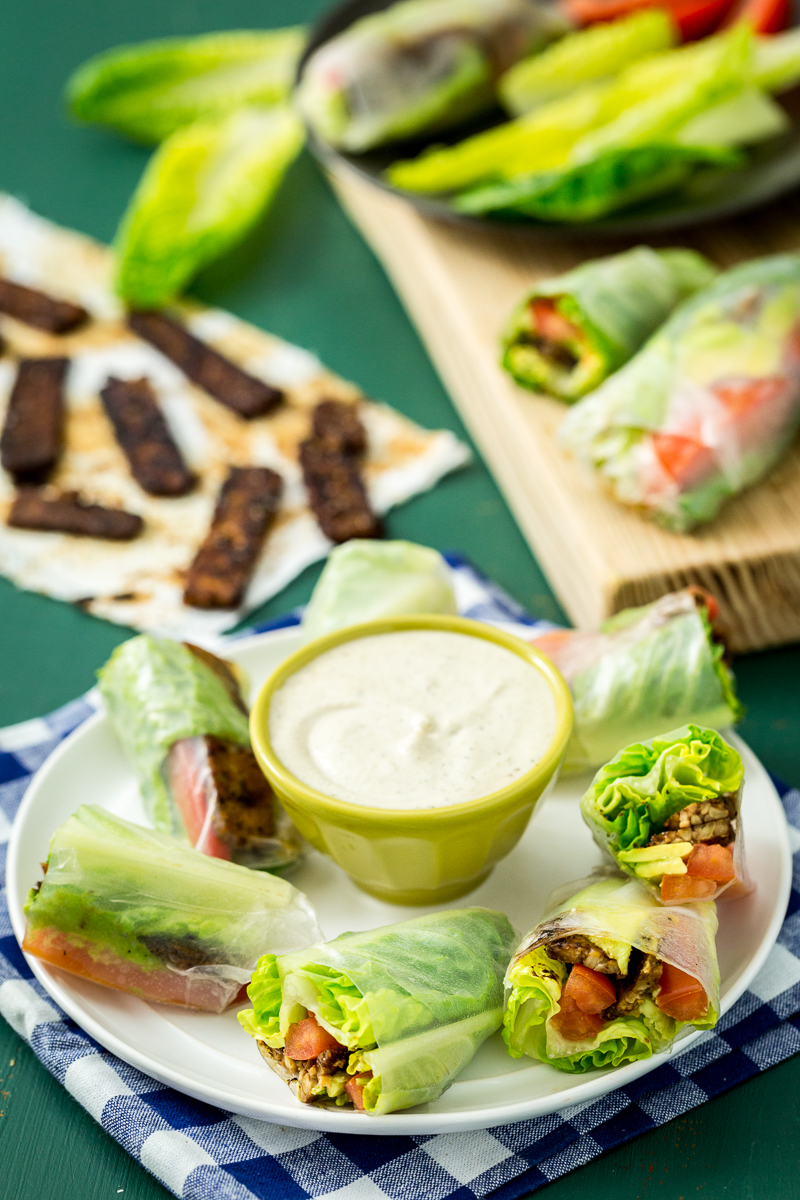 Vegan BLT Spring Rolls with Avocado