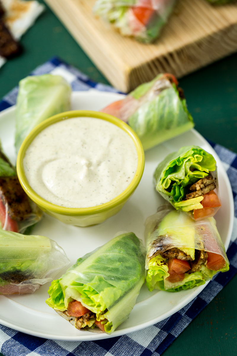 Vegan BLT Spring Rolls with Avocado