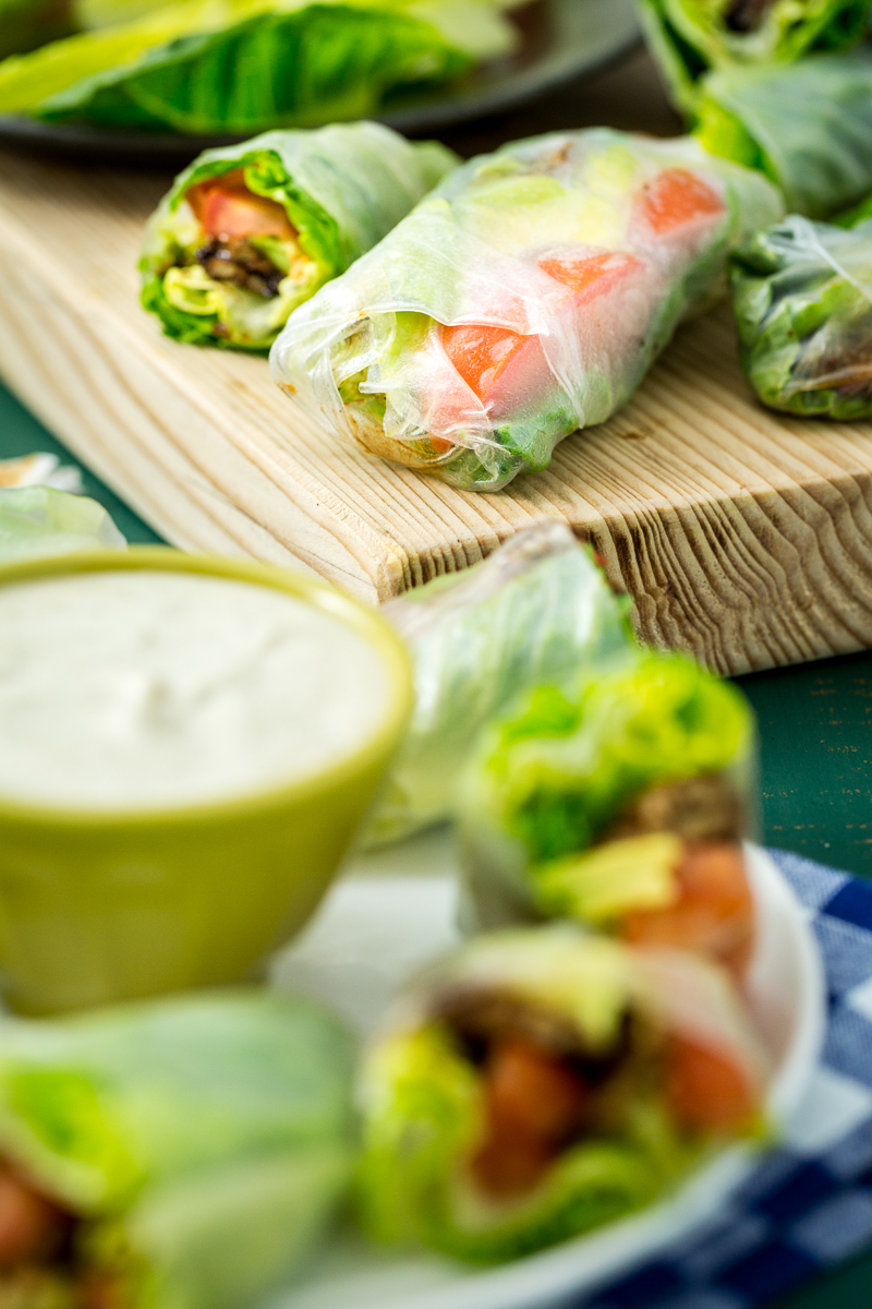 Vegan BLT Spring Rolls with Avocado