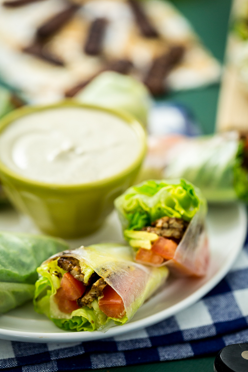 Vegan BLT Spring Rolls with Avocado