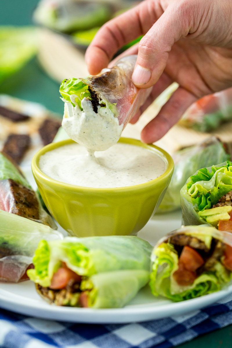 Vegan BLT Spring Rolls with Avocado