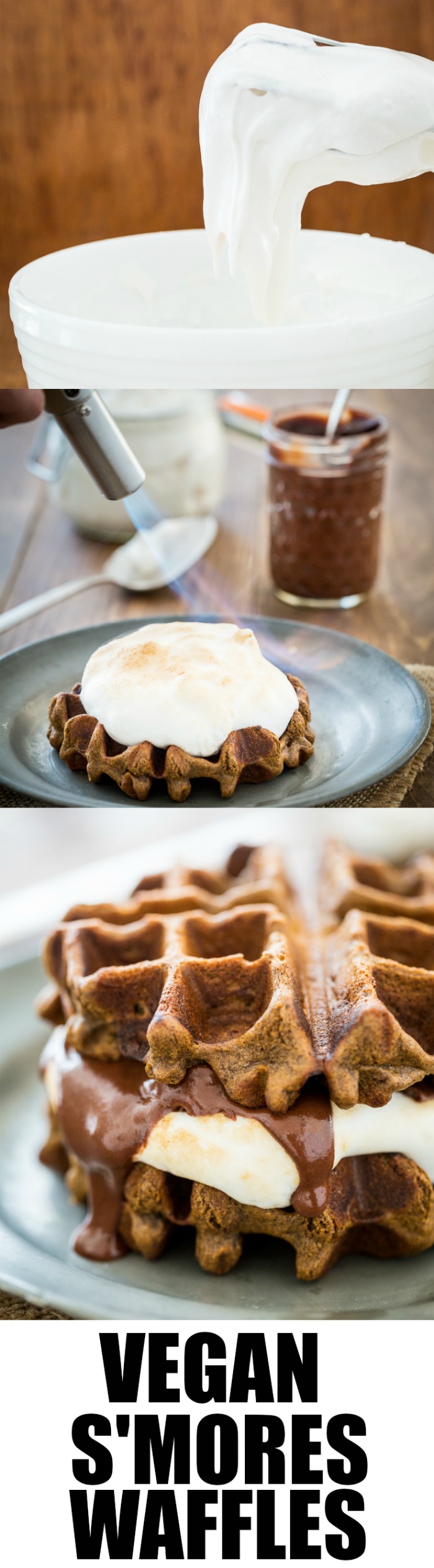 Vegan S'mores Waffles with Sugar-Free Marshmallow Fluff