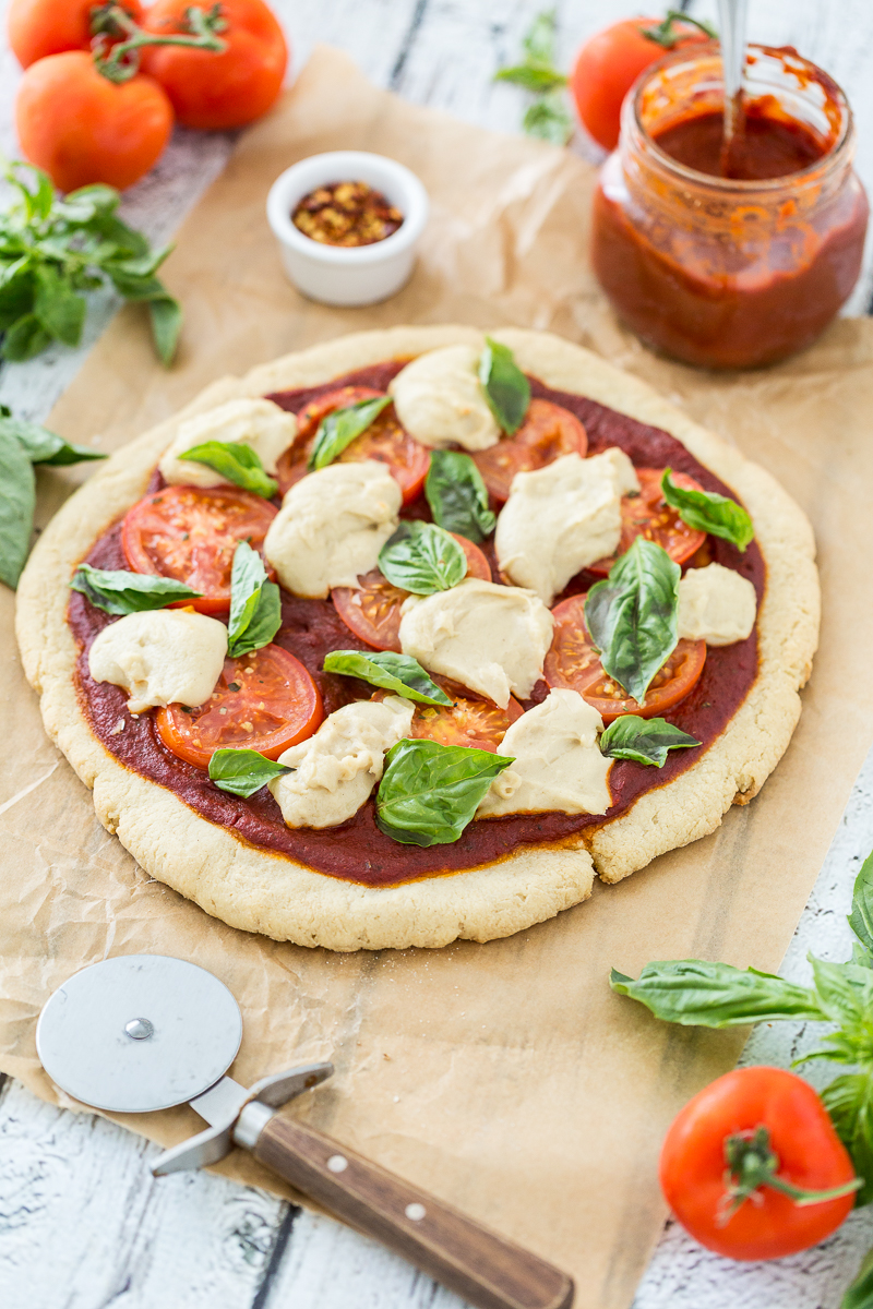 Vegan Margherita Pizza with Gluten-Free Pizza Crust